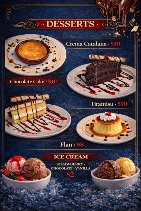 MENU DESSERTS