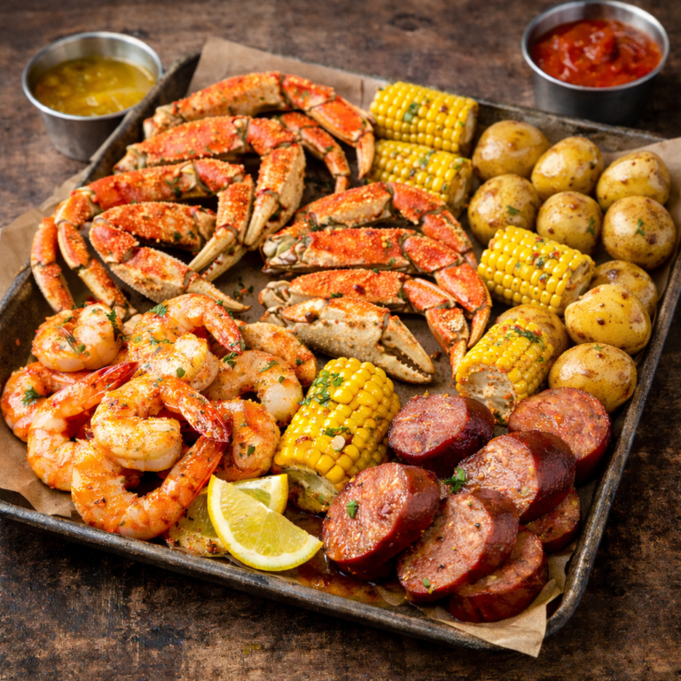 sauce , shrimp, red crab